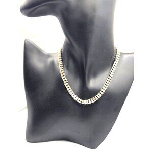 Vintage AMSEL signed Full Baguette Rhinestone Choker Necklace 15"